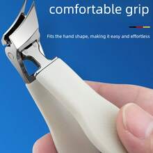 1 pezzo Tronchesino per unghie in acciaio inossidabile, rifinito con punta affilata e inclinata, anti-schizzi, strumento per la cura delle unghie per uso domestico