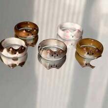 Valentine's & Mother's Day Gift For Her |   1Pc Vintage Boho Cat Enamel Ring |   Polymer Clay All-Season Daily & Vacation Accessory U4TP - 彩色 - 查看 10
