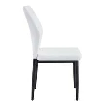MUUOKY Modern Dining Chair Set Of 6, Faux Leather Upholstered Dining Room Chairs With High Back And Sturdy Metal Legs, Armless Kitchen Chairs With Comfortable Padded Seat, Perfect For Dining Room, Kitchen, Living Room, Or Apartment, Easy To Clean And Assemble, Ideal For Holiday Meals, Thanksgiving, Christmas And Home Decor - 白色+黑色 - 查看 9