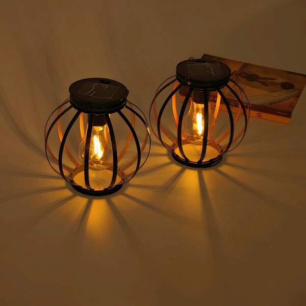 1/2-częściowa latarnia solarna, latarnia dyniowa, zewnętrzna latarnia solarna, styl wiszący, dekoracyjna, oświetlenie solarne do ogrodu, patio i ścieżki