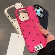 Black Wave Poin Lichee Pattern Silicone Phone Case 16 12 13 14 15 Pro 16 15 14 Plus Shockproof Bumper Cover Case