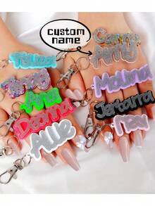 1PC Personalized Letter Keychain, Customizable Acrylic Keychain, Multiple Color Options, Vibrant Double Layer Design, Double Layer Oval Custom Name Keyring, Women's Decorative Keychain With Clasp, Stylish, Vintage, Suitable For Backpacks, Suitcases, Water Bottles, Tags, Gift Packages, A Uniquely Charming Gift, Gift For Her, Gift For Him, Gift For Family, Anniversary Gifts For Friends, Back To School, Christmas, Halloween Gifts
