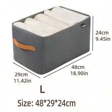 1pc Fabric Clothes Storage Box, Foldable Storage Containers For Closet Organization, Closet Clothes Organizer With Handle, Fabric Storage Box With Steel Frame Stackable Shelf Storage Baskets Foldable Wardrobe Storage Box For Clothes Girl Toys Dolls Household Products Decorations Living Room Decor Autumn Decor Festival Decor Room Decor Home Decor Fall Decor Bedroom Decor Christmas For Holiday Gift Giving - Grey - View 8
