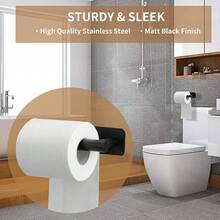 Stainless Steel Toilet Paper Holder - No Drilling Required, Self-Adhesive Wall Mount, Rust-Resistant Metal Tissue Roll Dispenser For Bathroom & Kitchen - Cling Film Rack, Bathroom Accessories - Dual Use Wall Mounted Stainless Steel Paper Towel Holder