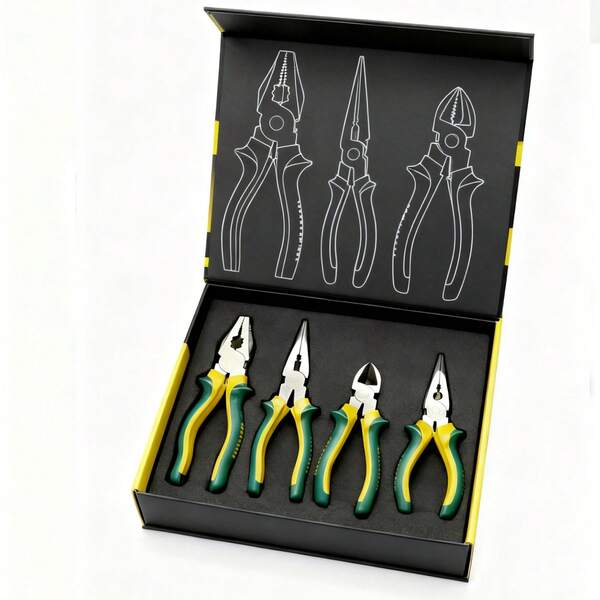 6-Inch & 8-Inch Dual Size Steel Wire Pliers Set, Pointed Nose Pliers, Diagonal Cutting Pliers, Multi-Functional Electrician Tools, Industrial-Grade Labor-Saving Pliers, Home Repair Hardware Tools