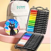 12/24/36/48/60/80 Colors Acrylic Marker Pens, Liquid Ink, Soft Tip, Non-Transparent, Blendable, Small Black Box, Watercolor Brush Pens, Art Supplies, Gift, School Essentials