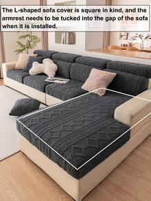 1 Stück graue Plüschstoff Sofabezug, elastisch & nicht verformend, hautfreundlich & warm, tierfreundlich, maschinenwaschbarer Sofaschutz, geeignet für L-förmige Relaxsofa (verschiedene Größen erhältlich), Herbstdekoration, Zimmer Dekoration, Schulanfang, Schulmaterial