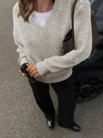 كنزة صوفية نسائية شتوية/خريفية عصرية، أنيقة وعملية للعمل والسفر، دافئة وعالية الجودة، متعددة الاستخدامات، تخفيف الوزن، أنيقة وكورية الطراز، ملابس علوية فضفاضة مصنوعة بالكروشيه