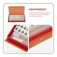 144-Piece Standard Mahjong Set (Including 2 Spare Tiles), 4 Card Rulers And 2 Dice, Portable Travel Tabletop Game, Suitable For Use During Travel Or Family Gatherings. - Beige - View 7