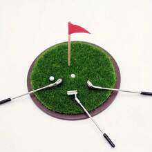7pcs Set - 1:12 Mini Golf Set, Includes Golf Clubs, Turf, Realistic Grass Scene Props, For Miniature Golf Scene Display, Shooting Props, Mini Landscape Decoration - Multicolor - View 1