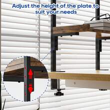 Organizador de escritorio de 2 niveles, estantes de madera, para escritorio de oficina/accesorios de juegos, estantería de mesa para libros, color marrón - Camel - Ver 5