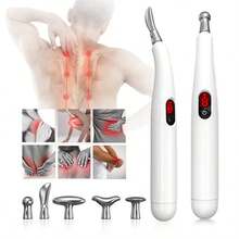 All-In-One Electronic Acupuncture Pen For Muscle Relaxation - Ergonomic Design, 9 Adjustable Levels, Pulse Massager With Multiple Massage Heads, Digital Display, Rechargeable Lithium Battery USB Portable Device For Hands, Legs, Neck And Back - White - View 13