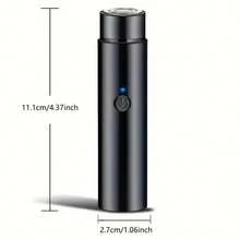 Mini Portable Electric Razor, Compact Electric Shaver, Wireless Charging, Dual-Ring Blade Design, Car/Travel Use, Suitable For Eyebrows, Upper/Lower Lips, Cheeks, Chin, And Neck - 黑色 - 查看 5