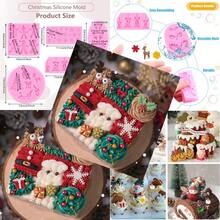 Christmas Silicone Molds Christmas Tree Fondant Mold Christmas Bell Gingerbread Snowflake Reindeer Holly Leaves Molds For Xmas New Year Party Cake Cupcake Decoration Set Of 6