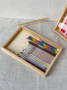 Wooden Nail Art Jewelry Storage Box, Wearable Nail Display Box, Transparent Nail Art Accessories Tool Storage Box, Pull-Out Box, Dust-Proof Box, Nail Art Display And Storage Tool, Metal Display Rack - Multicolor - View 4