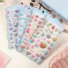 4/8pcs 3D Embossed Rainbow Bubble Stickers Handmade Creative Multi-Scene DIY Fairy Decoration Artifact, School Supplies, K-Pop , Office Decoration