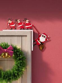 1pc Santa Claus Elk Door Frame Hanging, Fireplace Table Corner Decoration, Suitable For Wedding Birthday Party Holiday Decorations, Christmas Party Christmas Atmosphere Decoration Props, Christmas Decorations, Christmas Gift, Christmas Decor, Room Decor, Home Decor Winter Christmas Decorations Home Christmas Gifts Christmas Decor