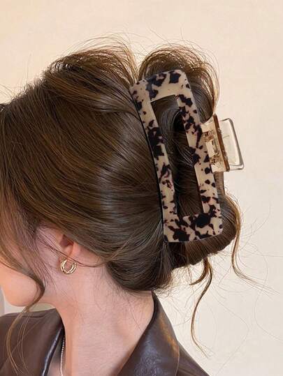 1pc Minimalist Glossy Square Hair Claw, Elegant Large Square Hair Clip Accessory Elegant Claw Clip Winter Hair Accessories Fashion Hair Clutch