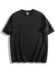 Camiseta para Hombre - Camiseta de Algodón Negro con Cuello Redondo Suave | Camisetas Básicas Clásicas para Verano, un Elemento Esencial Inolvidable para el Guardarropa - Negro - Ver 4