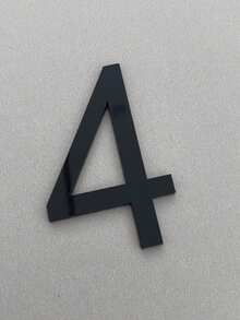 OUTANA 1片黑色现代亚克力自粘可移除镜面墙贴，带门牌号码，防潮易清洁，无需电源。适用于客厅、浴室、家庭办公室、墙面、商店、酒店和办公空间。可装饰花园围栏、邮箱、门牌号码、储物柜和序列号标识。可用作3D艺术贴纸、门牌号码、花园装饰和门牌。