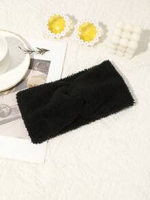 1pc Autumn/Winter Faux Fur Headband, Fashionable Minimalist Criss-Cross Hair Accessory For Women Elegant Scarf Warm Hair Bands Women Bandanas