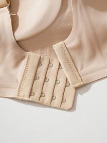 Wireless Jelly Bra, Simple Comfortable Sports Bras For Women, Wire-Free Solid Color Underwire Bras & Sports Seamless Bras For Large Bust - Màu be - Xem 8