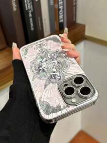 Funda de teléfono con diseño artístico retro de ángel de encaje, compatible con iPhone 17 Pro Max/17 Pro/17 Air/17/16 Pro Max/15 Pro Max/ 14 Pro/13 Pro con película integrada para lente, adecuada para 15 Pro/16 Plus, nuevos modelos 15/16 - Rosa - Ver 5