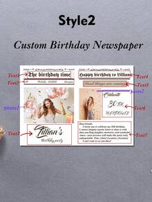 1pc Custom Newspaper, Couple Anniversary Newspaper, Can Be Personalized With Photos And Text, Personalized Couple Photos, Birthday Anniversary, Birthday Anniversary, Wedding Anniversary, Perfect For, Anniversary, Wedding - Multicolor (Retro Style) - View 10
