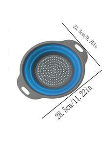 1 pieza Cesta de drenaje, Cesta de filtro circular plegable, Cesta de frutas, Bandeja de plástico, Utensilios de cocina de goma