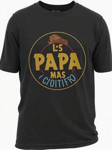 T-shirt negra con diseño divertido ideal para regalar al mejor papá del mundo en su cumpleaños o Día del Padre diseño único de alta calidad camiseta cómoda y moderna para usar en cualquier ocasión estilo casual y versátil para combinar con jeans u otros favoritos de moda local - Negro - Ver 1