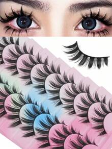20 Pairs Anime False Eyelashes, Dense Layered Design, Easy To Use For Beginners, Perfect For Cosplay And Anime Conventions - Spiky Manga Lashes - View 11