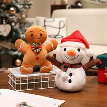 1pc Christmas Series Plush Doll, Santa Deer, Gingerbread Man, Snowman, Christmas Tree, Santa Claus Doll, Soft Plush Stuffed Doll, Christmas Party Decor, Christmas & Birthday Gift - Multicolor - View 10