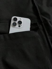 Manfinity RebelGame 男士梭织时尚休闲宽松开襟拼布夹克，适合年轻人和学生的日常穿着 - 黑色 - 查看 5
