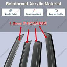 GEARZAAR 4pcs Wind Deflectors Set For  Kuga 2012 - 2019 (4 Pieces)- Next Day Delivery - por defecto - Ver 6