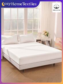 1 bộ ga trải giường cotton 100%, bộ đồ giường ngủ màu trơn, đồ dệt gia dụng ấm cúng, bộ đồ giường ngủ mềm mại và thoải mái, tấm bảo vệ nệm thoáng khí và chống xù lông, bộ ga trải giường thân thiện với da, trang trí phòng ngủ cho mọi mùa, phù hợp với giường đơn, giường đôi, giường cỡ lớn, giường cỡ Queen và mọi kích cỡ, tấm bảo vệ nệm cho phòng ngủ, có thể giặt máy, có thể tái sử dụng, giường, trang trí nhà cửa, trang trí phòng ngủ, màu trắng - trắng - Xem 10