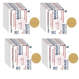 200 piezas Vendas adhesivas pequeñas a granel de tela ovalada y flexible con almohadilla antiadherente redonda para el cuidado de heridas en la piel