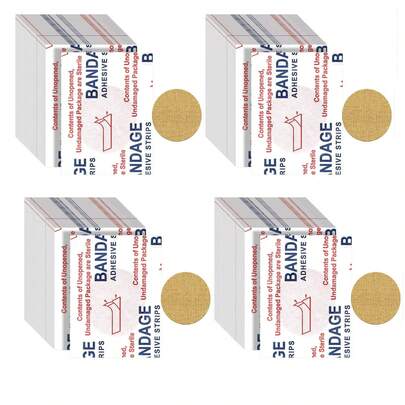 200 piezas Vendas adhesivas pequeñas a granel de tela ovalada y flexible con almohadilla antiadherente redonda para el cuidado de heridas en la piel