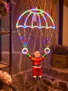 1 قطعة مظلة ضوئية بتصميم سانتا كلوز، تعمل بالطاقة من خلال منفذ USB، مع أوضاع إضاءة متعددة، مناسبة لديكور الشتاء والكريسماس، يمكن استخدامها لتزيين شجرة ، وديكور غرفة المعيشة والنوم والمطبخ، وعرض نافذة المتجر، وديكور الشرفة الخارجية، وكديكور جميل للصور، وإضاءة أجواء حفلة ، هدية عيد الميلاد الراقية
