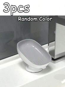 Leichte und luxuriöse Seifenaufbewahrungsbox, mit starken Saugnäpfen, die stabil und langanhaltend sind, und einem integrierten Ablaufdesign, geeignet zum Aufbewahren von Seife im Badezimmer