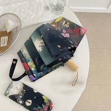 8根伞骨加固可爱猫咪印花伞，两用防风遮阳伞，适合户外旅行 - 彩色 - 查看 8