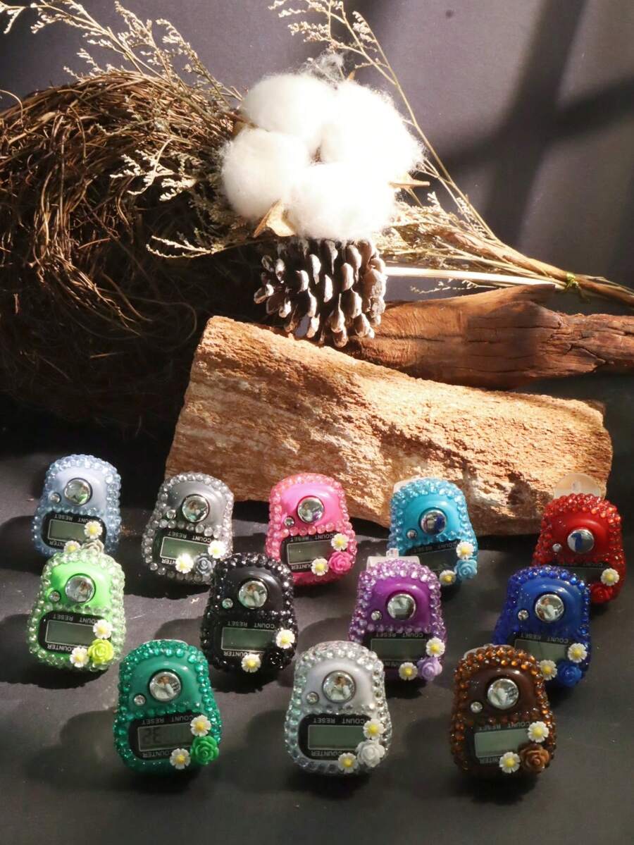 1个/5个/10个装 Willow Breeze | 手动压花水钻计数器，防滑耐用，户外好伴侣 - 彩色 - 查看 1