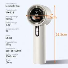 haoss New 100-Speed High-Velocity Outdoor Handheld Fan, Rechargeable Hurricane Mini Portable USB Fan With 3000mAh Large Capacity Battery, Long Runtime, Powerful Cooling For Summer