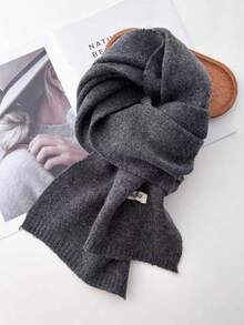 Korean Knitted Scarf Solid Color Double-Edged Imitation Cashmere Thick Warm Shawl Scarf Wraps For Women Men For Dress
