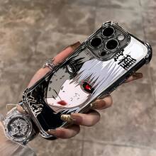 Nueva funda de teléfono para anime '' adecuada para for   16E, 16, 15, 14, 13, 12, 11 Mini, Pro, Max, Air, X, XR, XSMAX, 8, 7 Plus. Cubierta trasera suave y transparente, resistente a los golpes. - Negro - Ver 1
