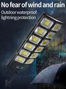 Outdoor Solar Wall Light With Built-In Motion Sensor, 360/504 High-Brightness LED Night Light For Security & Decoration - Solar Street Light With Remote Control For Commercial Lighting, Camping Emergency Use, 3*1500mAh Battery, Waterproof Dustproof, 3 Lighting Modes, Ideal For Garden, Patio, Parking Lot, Christmas, Halloween, Thanksgiving - Black - View 6