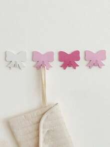 1 件/5 件蝴蝶形粘性墙钩，无需钻孔，自粘，适用于卧室、宿舍、钥匙挂钩 - 粉色 - 查看 1