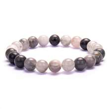 1pc 6mm, 8mm, 10mm Natural Stone Beaded Bracelet, Agate, Sparkling Stone, African Turquoise, Etc. Healing Stone Bracelet, Layerable Boho Style Fashion Jewelry For Women