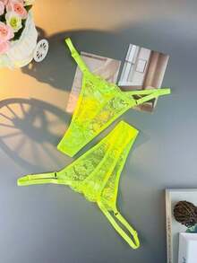 [Sensual Lace Thongs] 12pcs Sexy Low-Rise Lace Thongs For Women | Assorted Color,  Floral Pattern With Bow Detail, Breathable Panties, Intimate Apparel, Valentine's Day Four Season Clothing | Christmas Halloween Gifts (Multicolor Random Distribution) - 彩色 - 查看 6