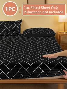 一套床上用品，包括床笠、床垫保护套，柔软舒适，情人节礼物之选。床笠采用卡通爱心和几何图案，可爱爱心图案，家居装饰，适用于单人床、双人床、大号床、特大号床，床上用品礼盒套装，通过Oeko-Tex认证。 - 黑色格調 - 查看 3