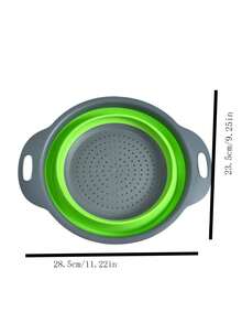 1 pieza Cesta de drenaje, Cesta de filtro circular plegable, Cesta de frutas, Bandeja de plástico, Utensilios de cocina de goma